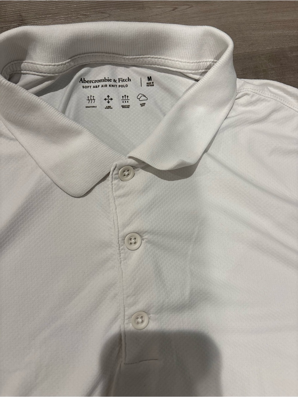 Abercrombie & Fitch White Men's Soft Air Knit Polo